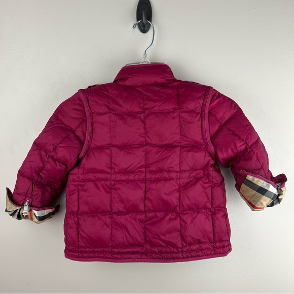 Burberry Kids' Quilted Convertibe Jacket Vest in Rich Burgundy - Picture 3 of 7